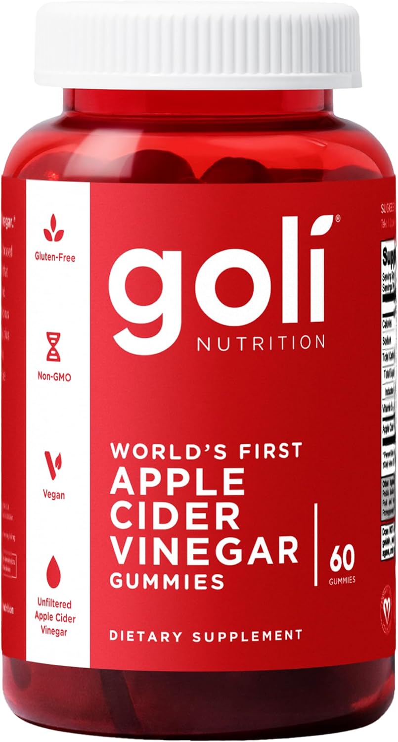 Goli Apple Cider Vinegar Gummies – ACV Gummies with Vitamin B12 for Digestion, Energy & Wellness (Vegan, Non-GMO)