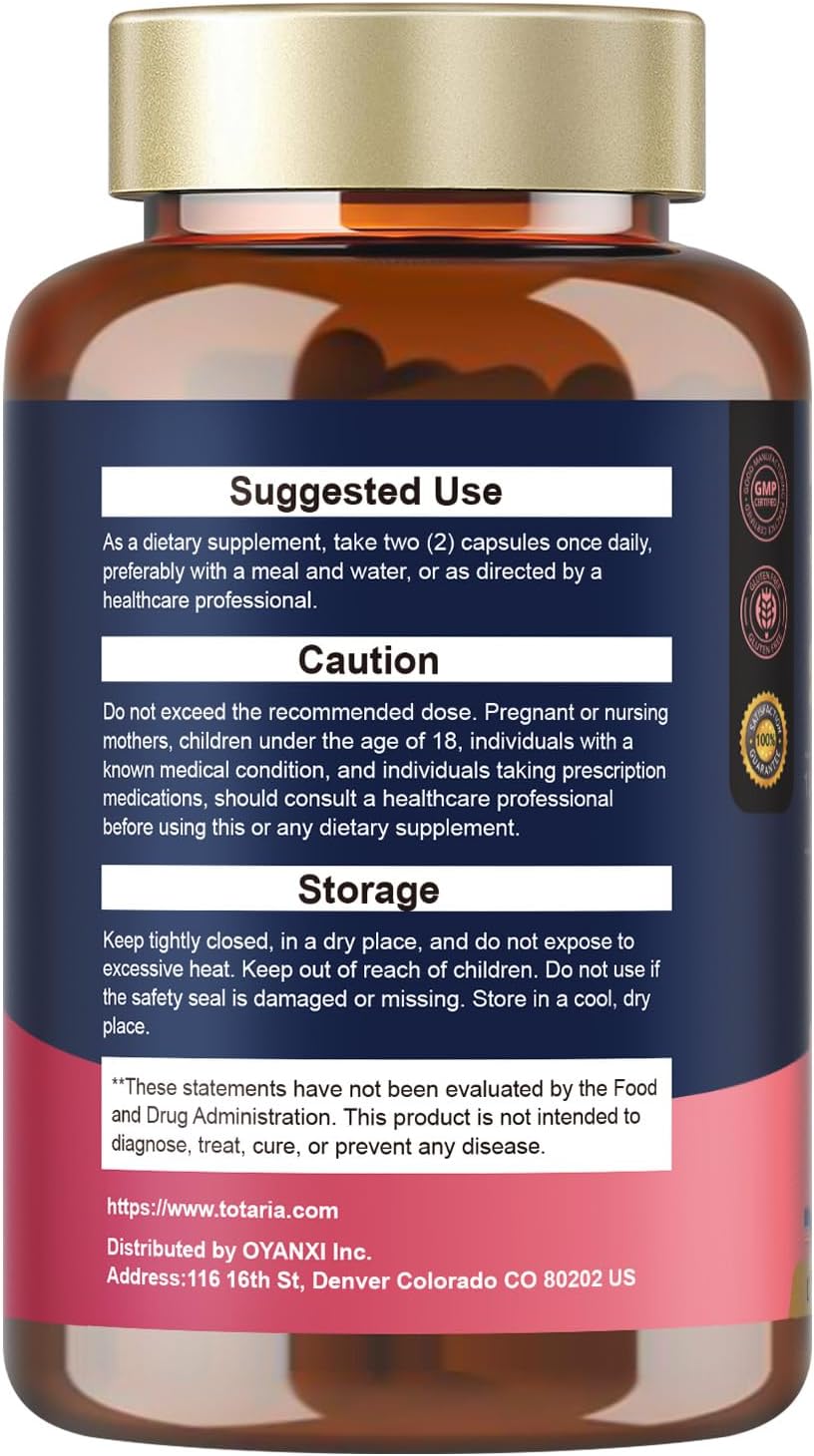 Totaria Probiotics for Women, 120 Billion Women Probiotic, with Akkermansia, Digestive Enzymes & Prebiotics, Cranberry, D-Mannose, for Gut, Vaginal, Urinary, Immune, PH Balance, 120 Vegan Capules - Image 9