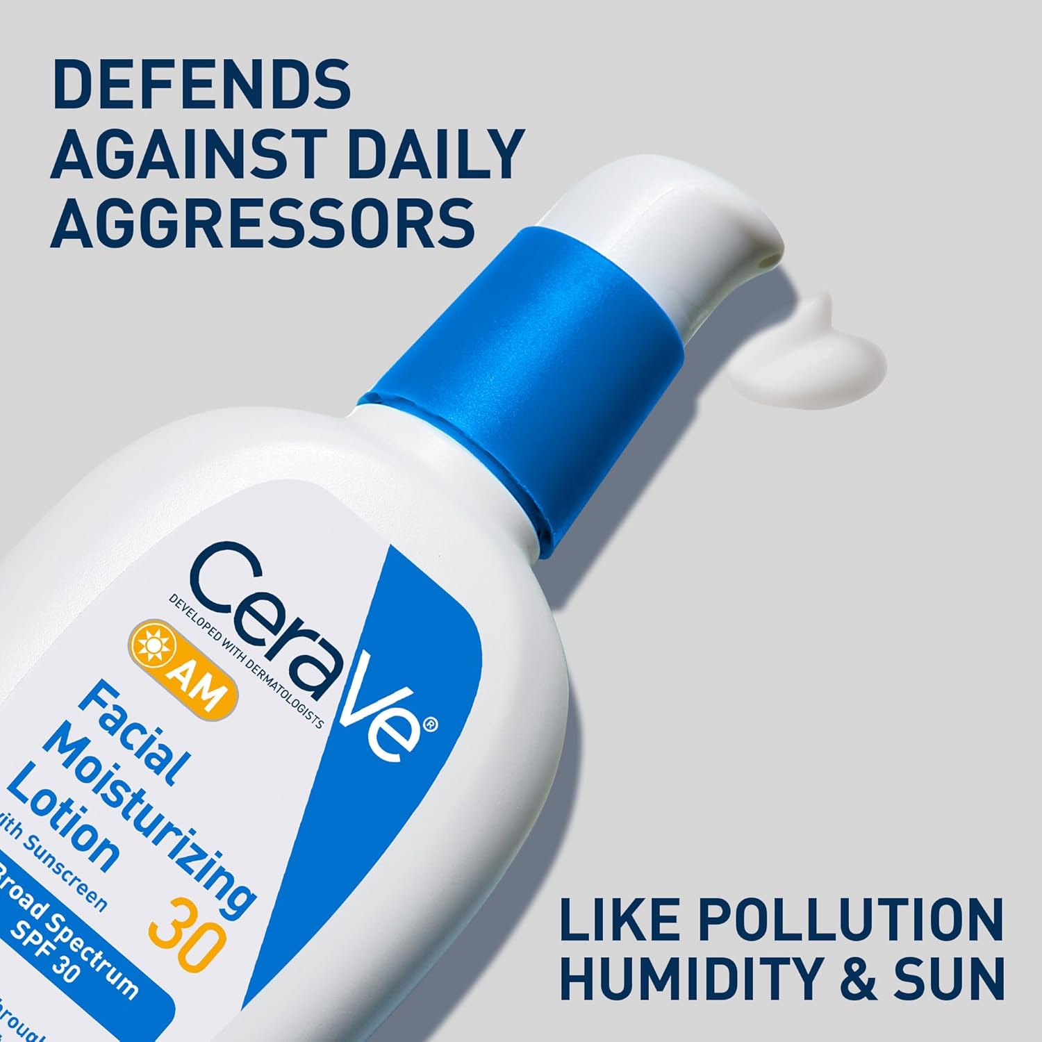 CeraVe AM Facial Moisturizing Lotion with SPF 30, Oil-Free Face Moisturizer with SPF, Formulated with Hyaluronic Acid, Niacinamide & Ceramides, Non-Comedogenic, Broad Spectrum Sunscreen, 3 Ounce - Image 2