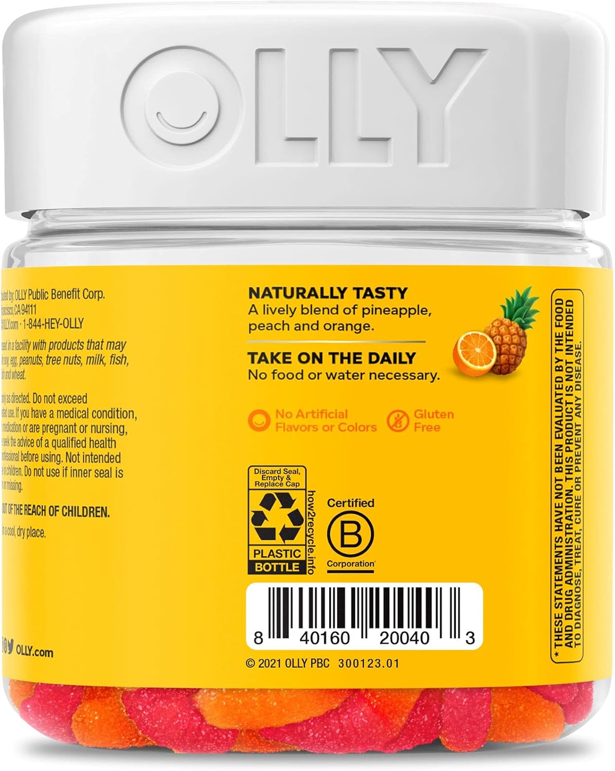 OLLY Hello Happy Gummy Worms, Mood Support Gummies For Adults,* Saffron Extract, Vitamin D, Tropical Zing Flavored, 30 Day Supply - 60 Count - Image 10