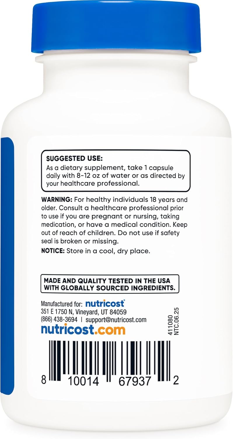 Nutricost L-Theanine 200mg, 120 Capsules, Double Strength - Non-GMO, Gluten Free - Image 4