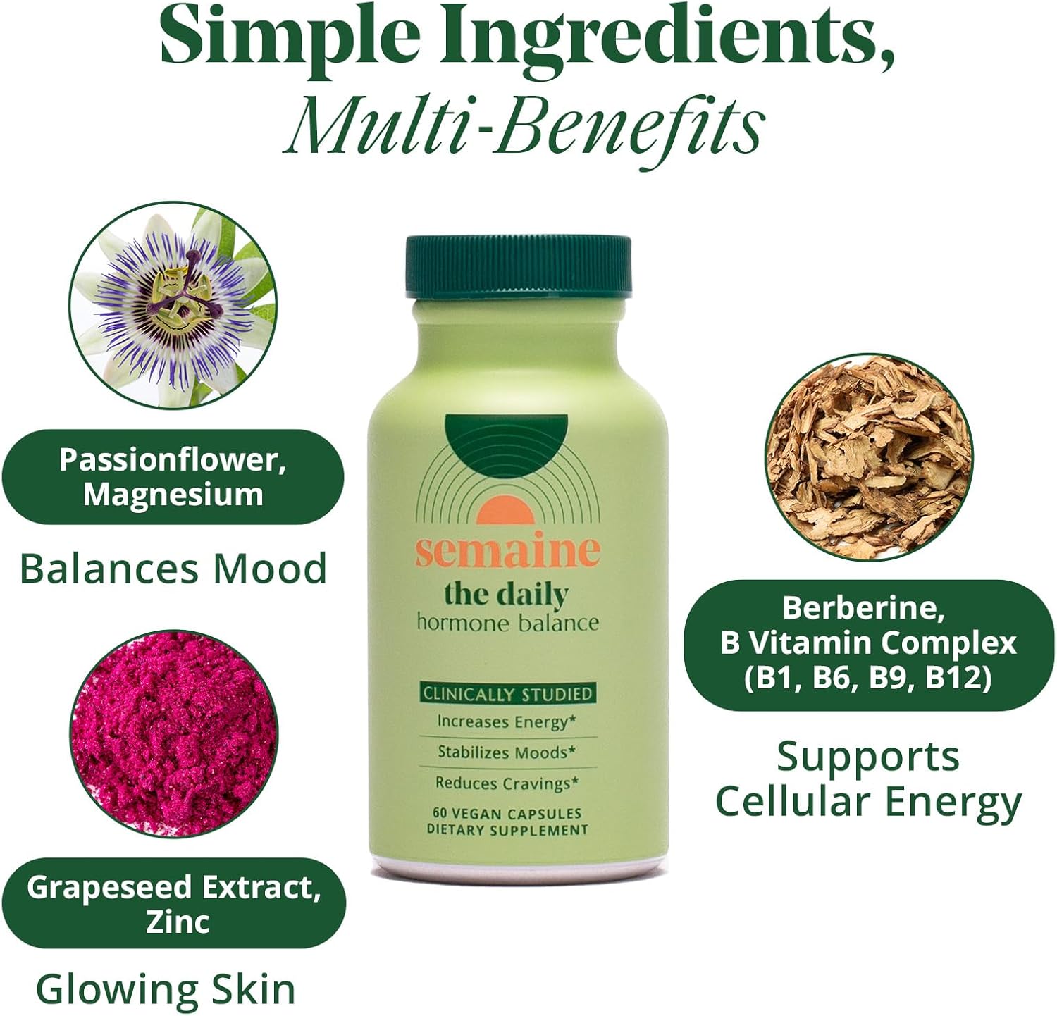 Semaine Hormonal Gut Balance Bundle - Support Cellular Energy, Clear Skin & Mood. Ease Bloating & Indigestion, Support Vaginal Health | 1 Month Supply - Image 3
