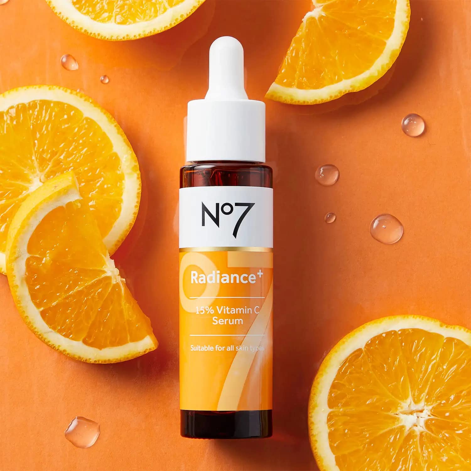 No7 Radiance+ 15% Vitamin C Serum - Radiance-Boosting Face Serum for Glowing Skin - Re-Energizing Vitamin C Skin Care for Daily Use (0.84 oz) - Image 3