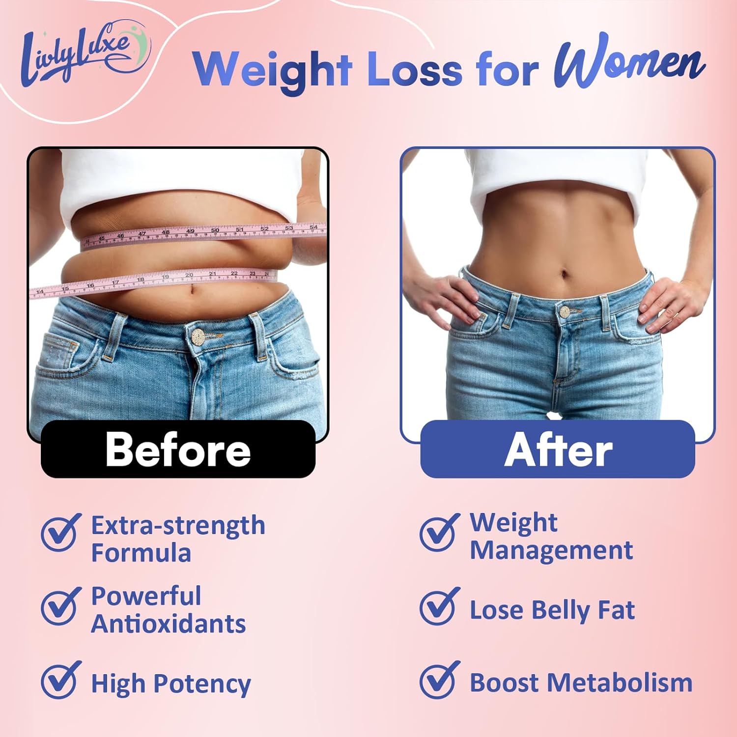 LivLyLuxe Collagen Burn Powder for Women - Weight Loss Supplements for Belly Fat Burning, Metabolism Booster, Designed for Effective and Healthier Fat Loss - 420g - Image 2