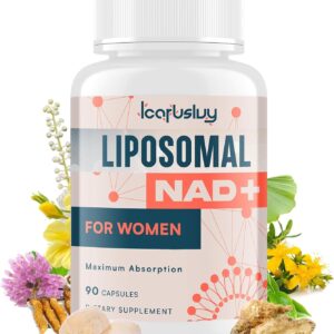 IcarusIvy 2000MG NAD Supplements for Women, NMN Alternative, Female Liposomal NAD+, with Ashwagandha, Berberine HCL, Ginkgo Biloba & Black Cohosh, Women Focused Formula, 90 Capsules