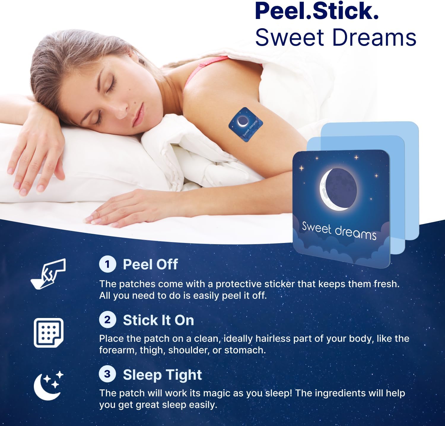Wellamoon Original Sleep Patches for Adults Extra Strength | Easy-to-Apply Sleep Patch with Melatonin & Valerian | Relax & Wake Up Refreshed | Long-Lasting Night Comfort for Men & Women | 28 Patches - Image 5