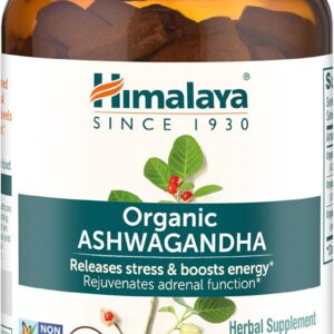 Himalaya Organic Ashwagandha Root, 2 Month Supply - Herbal Adrenal Support Supplements for Stress Relief and Energy Support - USDA Organic, Non-GMO, Vegan, Gluten Free, 670 mg, 60 Caplets