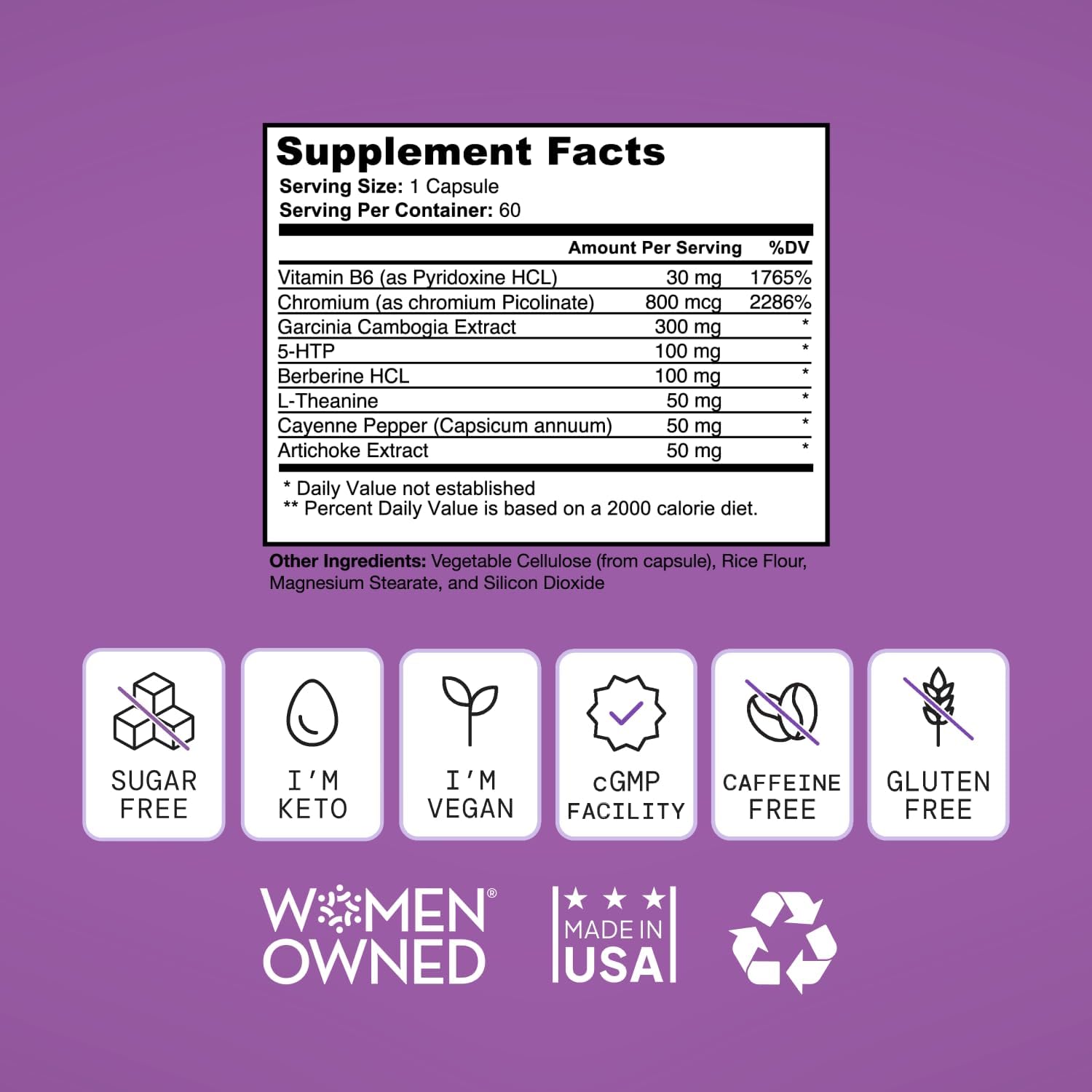 SELF NUTRITION Healthy Weight Loss Supplement for Women - Third-Party Tested - Appetite and Craving Control, Fat Burner, Weight Loss Supplement, Metabolism and Mood Booster - Made in USA, 60 Capsules - Image 4