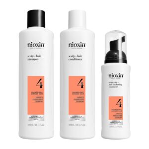 Nioxin Scalp + Hair Thickening System Kits | For Natural, Colored, & Damaged Hair with Light to Progressed Thinning | Strengthen & Boost Hair Density with Niacinamide & Biotin | 3 Month Supply