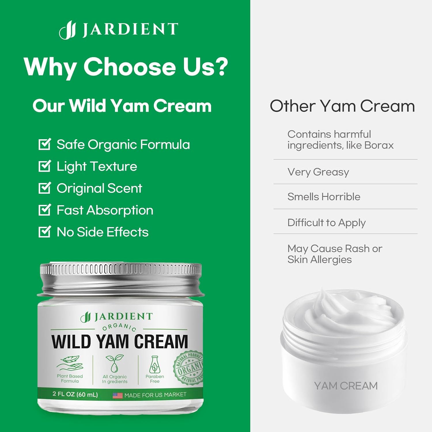 Jardient Wild Yam Cream Hormone Balance: Australia Dr. Barbara O'neill Recommended Organic Formula for Menopause Relief & Menstrual Support Like Hot Flashes Night Sweats - Image 4