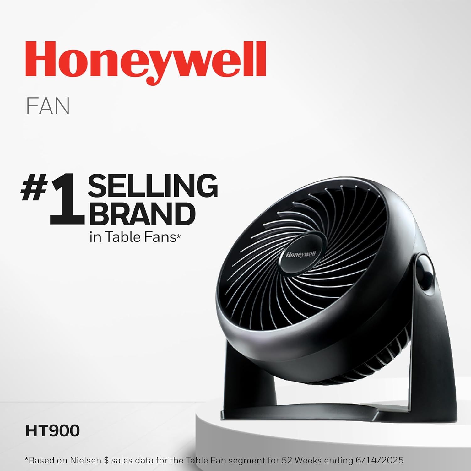 Honeywell TurboForce Air Circulator, Small Tabletop Fan, Quiet Personal Fan for Home or Office, 3 Speeds, 90 Degree Pivoting Head, Black, HT900 - Image 2