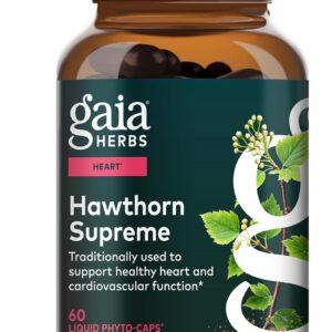 Gaia Herbs Hawthorn Supreme - Hawthorn Berry Supplement - with Herbs Traditionally Used to Support Heart Health* - 60 Vegan Liquid Phyto-Caps (60 Servings)