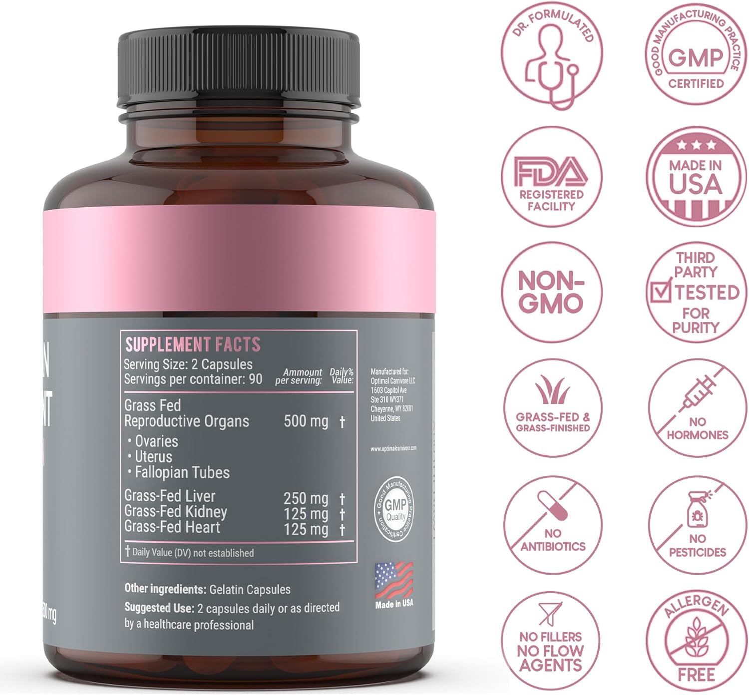 Beef Organ Supplement for Women | Supports Hormone Balance | Ovary, Uterus & Reproductive Nourishment + Liver, Kidney & Heart for Cycle Harmony, Mood Ease & Feminine Energy | 90 Day Supply - Image 2
