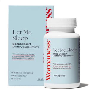 Womaness Let Me Sleep – Sleep Aid for Adults - Melatonin & Magnesium Supplement - Nighttime Rest Support with Magnesium for Better Relaxation and Night Sleep Support, Evening Wellness - 30 Capsules