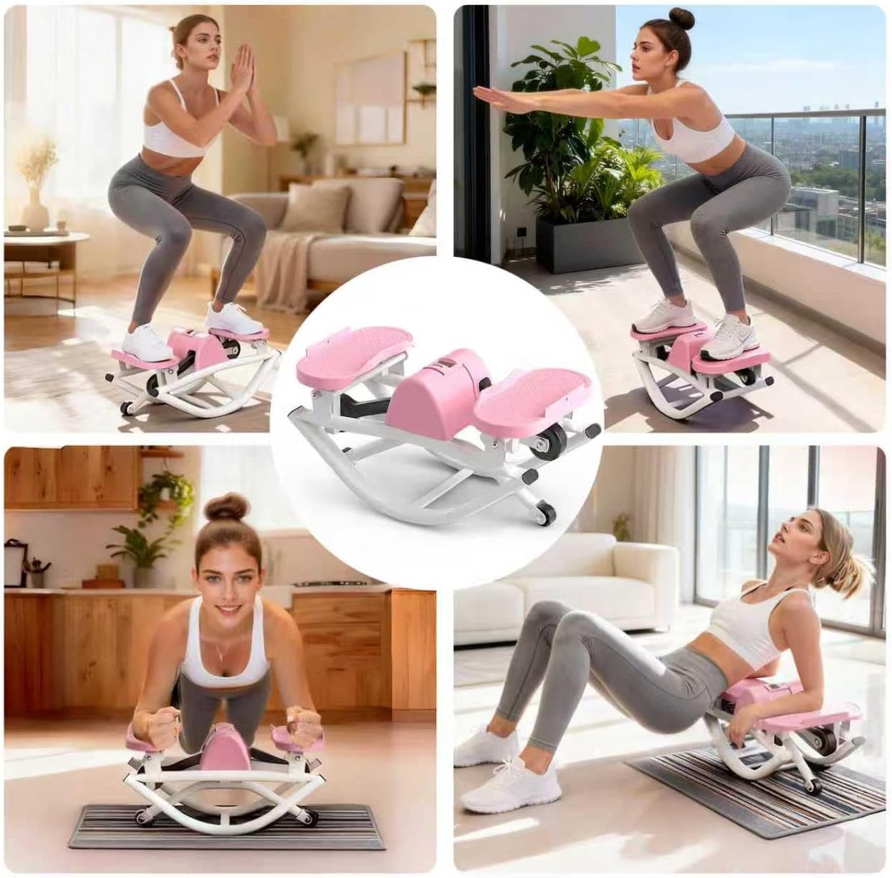 Rock Stepper for Exercise at Home, Lateral Rocking Stepper with Digital Counter & Resistance Bands, 250LBS Weight Capacity & Low Impact, Ski Machine Full Body Workout Equipment - Image 7