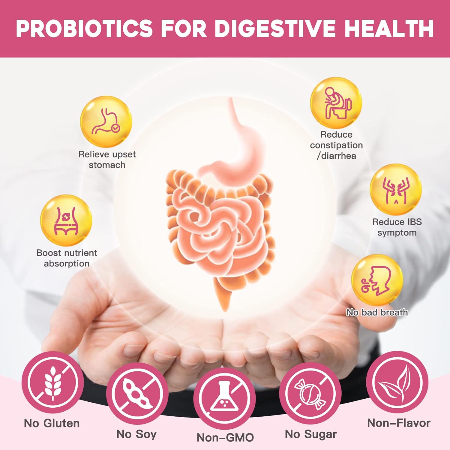 NATURE TARGET Probiotics for Women Probiotic Powder - 50 Billion CFUs, 13 Strains Supports for Digestive Vaginal Health, Bloating Relief, 30 Stick Packs - Image 2