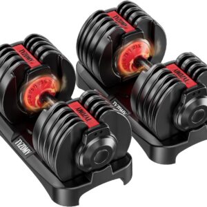 TYZDMY Adjustable Dumbbells Set of 2，Free Weights Dumbbells Set，Adjustable Dumbbell Set，52.5 lbs pair 105 lbs，15 in 1，for Men/Women Gym Equipment for Home Strength Training Equipment