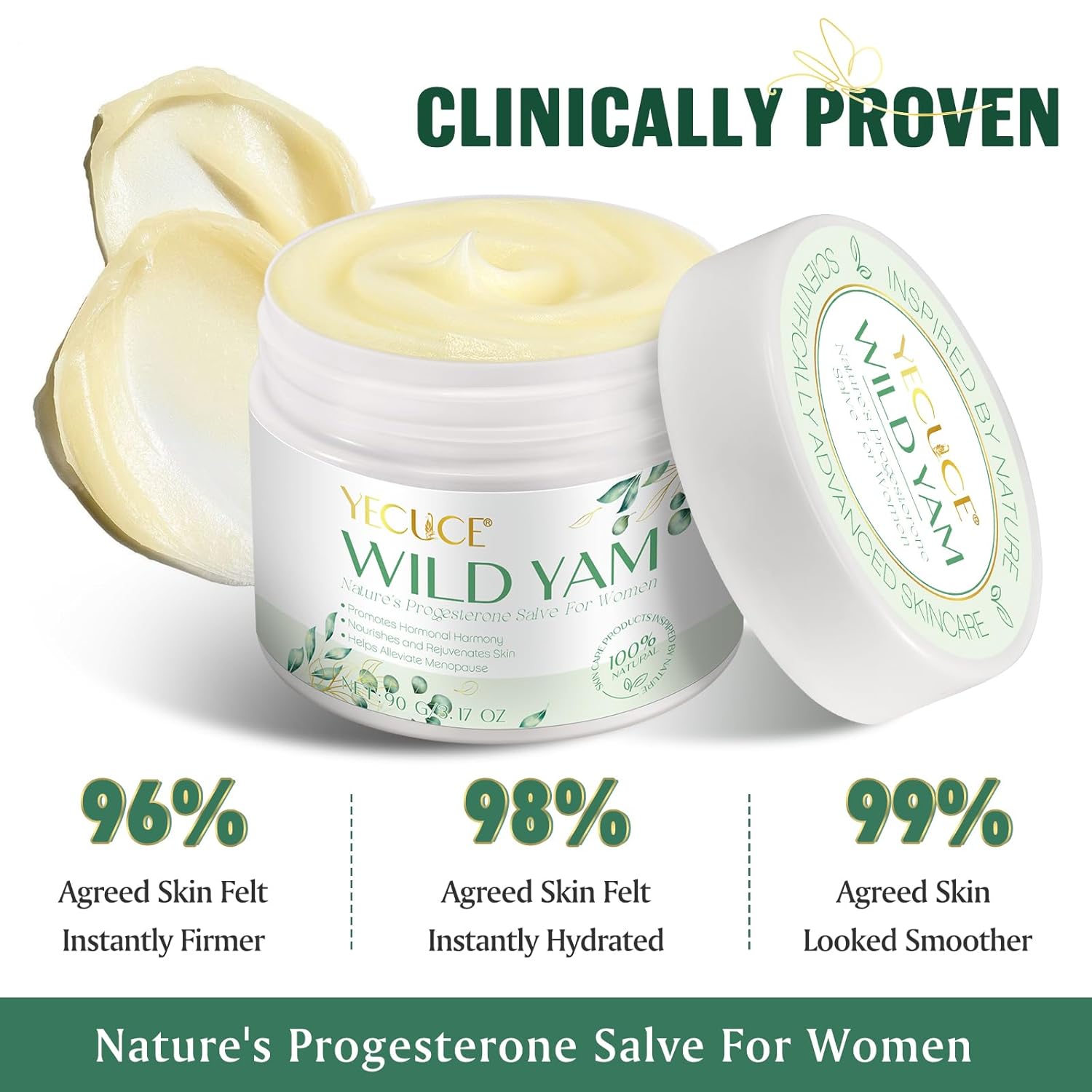 Xaarty Wild Yam Cream for Hormone Balance, Natural Skincare Products, Alleviate Menstrual Discomfort, Rich In Vitamins, Nourish The Skin, Alleviate Menopause-Related Issues In Women, 3.17 Oz - Image 2