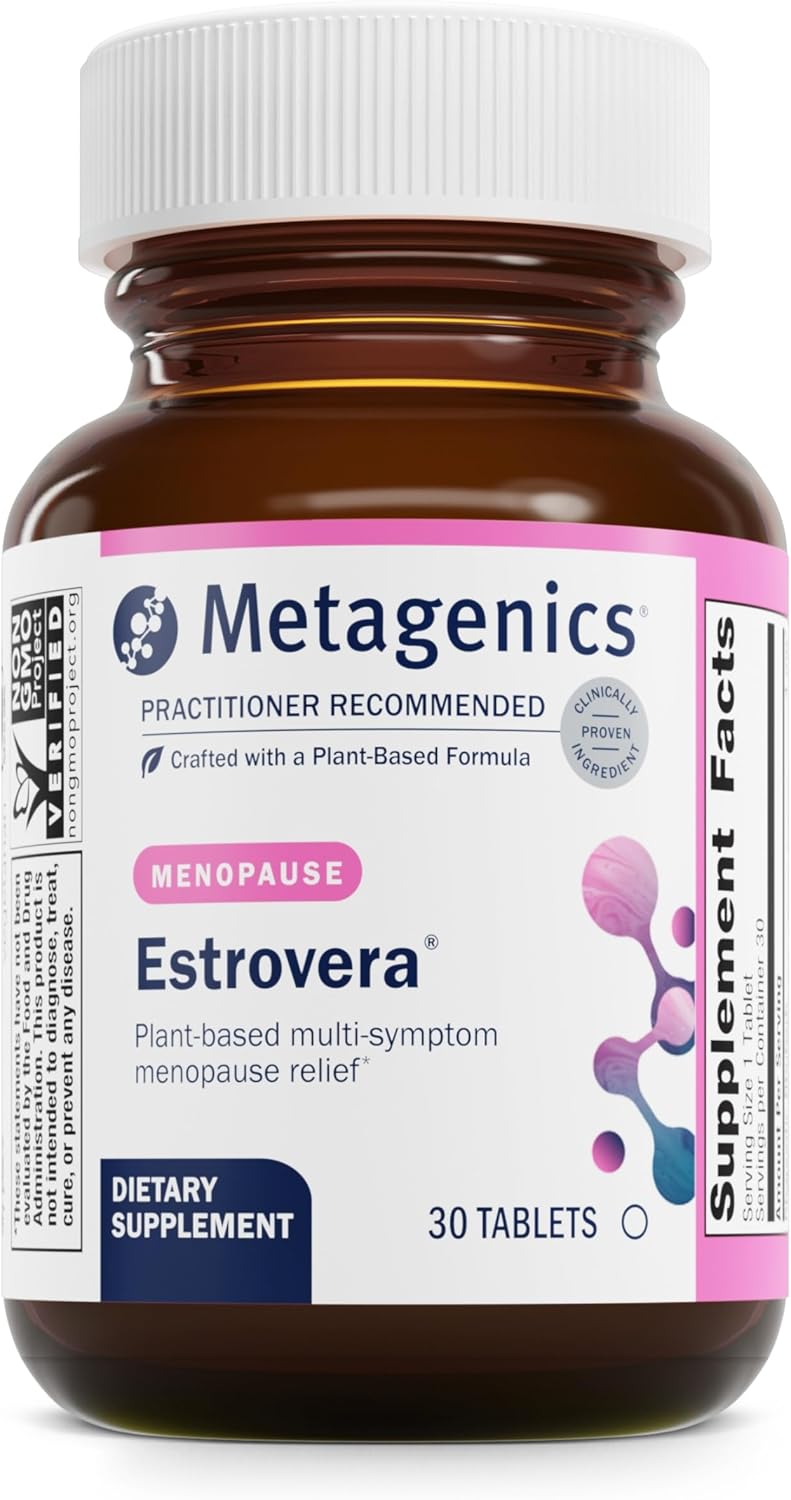 Metagenics Menopause Duo: HerWellness Estrovera - All-Natural, Hormone-Free Menopause Support Supplement - 30 Tablets & Vitamin D3 10,000 + K - for Bone & Heart Health - 60 Softgels - Image 2