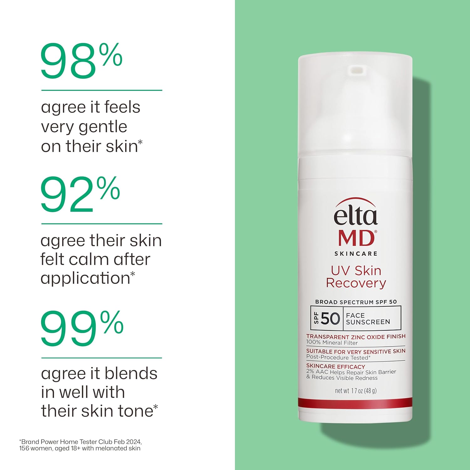 EltaMD UV Skin Recovery Face Sunscreen with Zinc Oxide, All Mineral, Safe for Sensitive Skin SPF 50 - Image 10