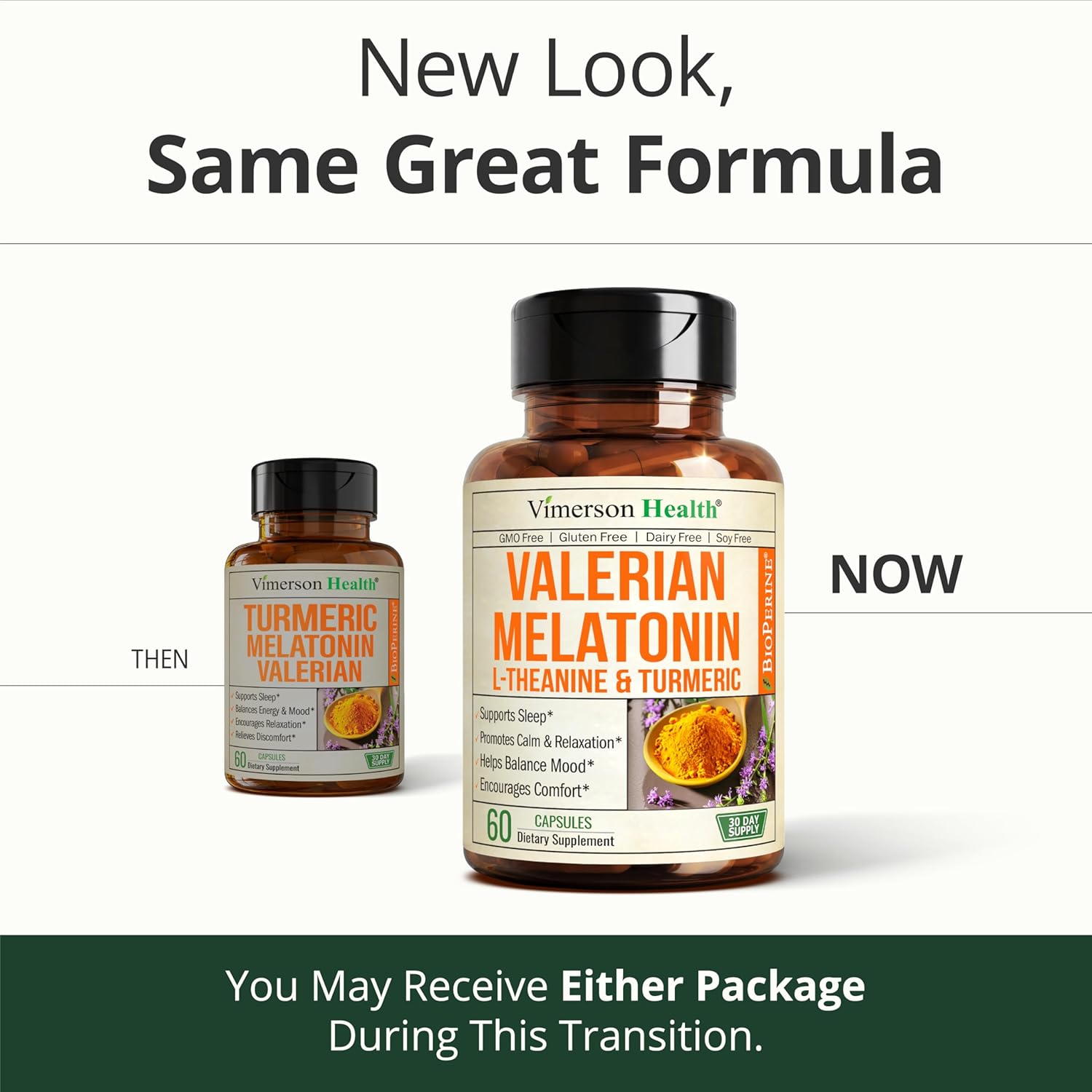 Valerian Root for Sleep – Melatonin 3mg Sleep Aid with L-Theanine – Organic Turmeric Curcumin Supplement with Ginger & Black Pepper for Daily Calm and Stress Relief Support – 60 Capsules - Image 9