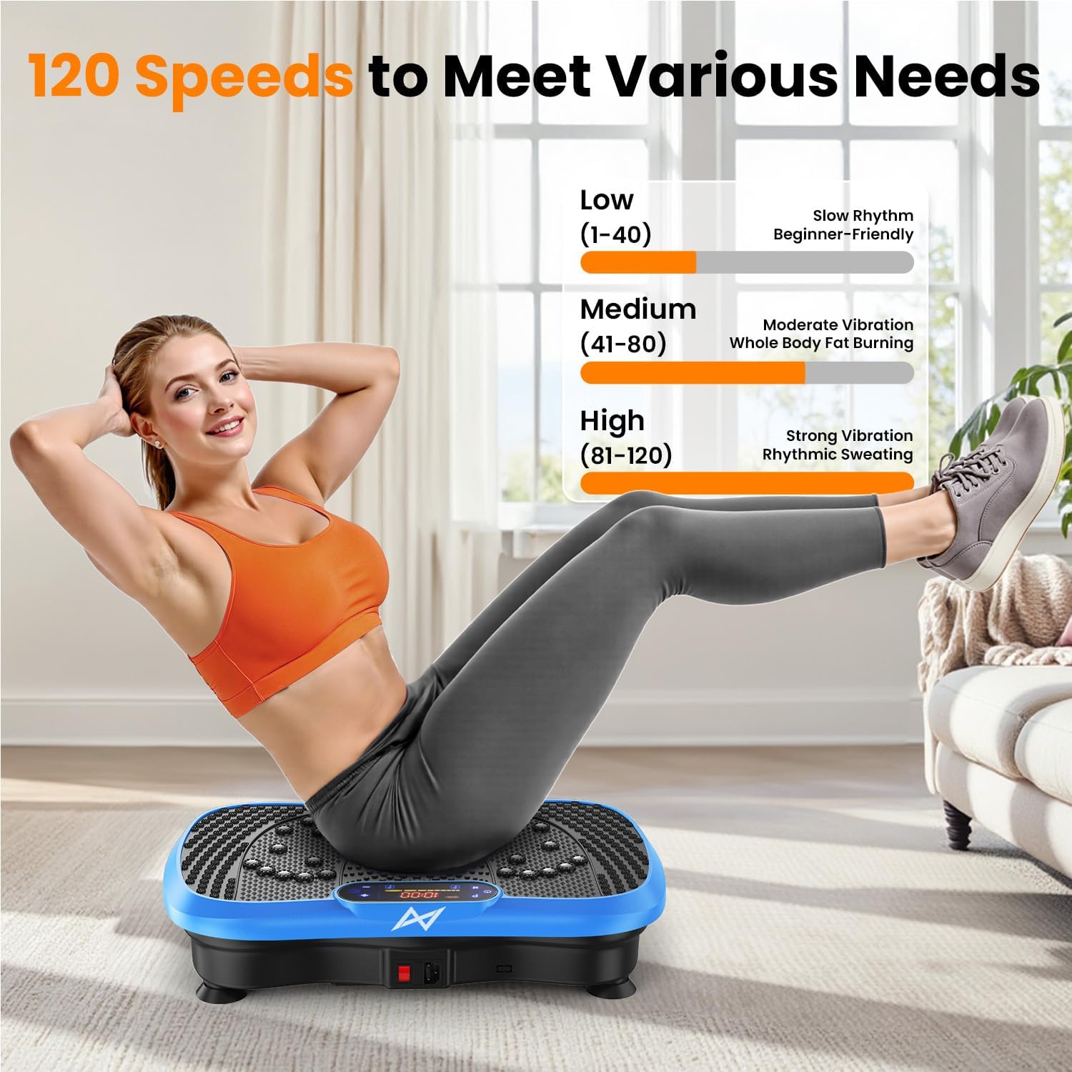 AXV Vibration Plate Fitness Platform Exercise Machine Vibrating Shaking Full Body Shaker Workout Vibrate Stand Shake Board Sport for Weight Loss Fat Burner for Gym Home Office - Image 5