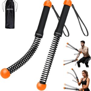 Ropeless Battle Ropes Weighted — 2 Pack Portable Cordless Battle Ropes for HIIT & Cardio Full-Body Workout Tool with Non-Slip Spiral Handles, Travel-Friendly Home Gym Equipment for Women & Men