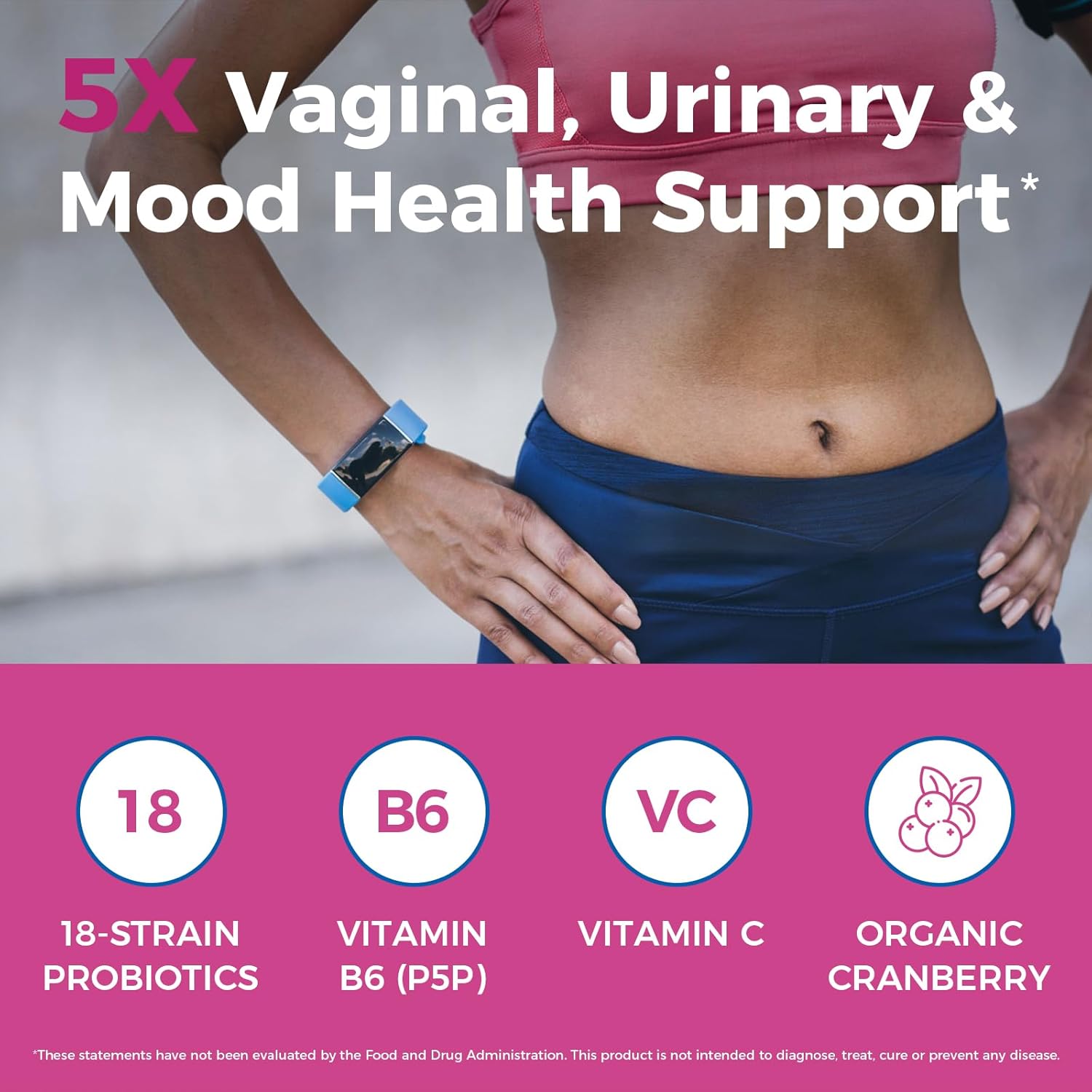 NewRhythm Probiotics for Women, P-5-P, Vitamin C & Organic Cranberry, 100 Billion CFU 18 Strains, Prebiotics & Vaginal Probiotics for Digestive Health & PH Balance, 60 Capsules, No Dairy - Image 3