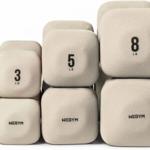 WeGym SafeGrip Square Dumbbells with Anti Slip Handles, Aesthetic Free Weights for Home Workouts, Stable Design Prevents Rolling during Floor Exercises - Set