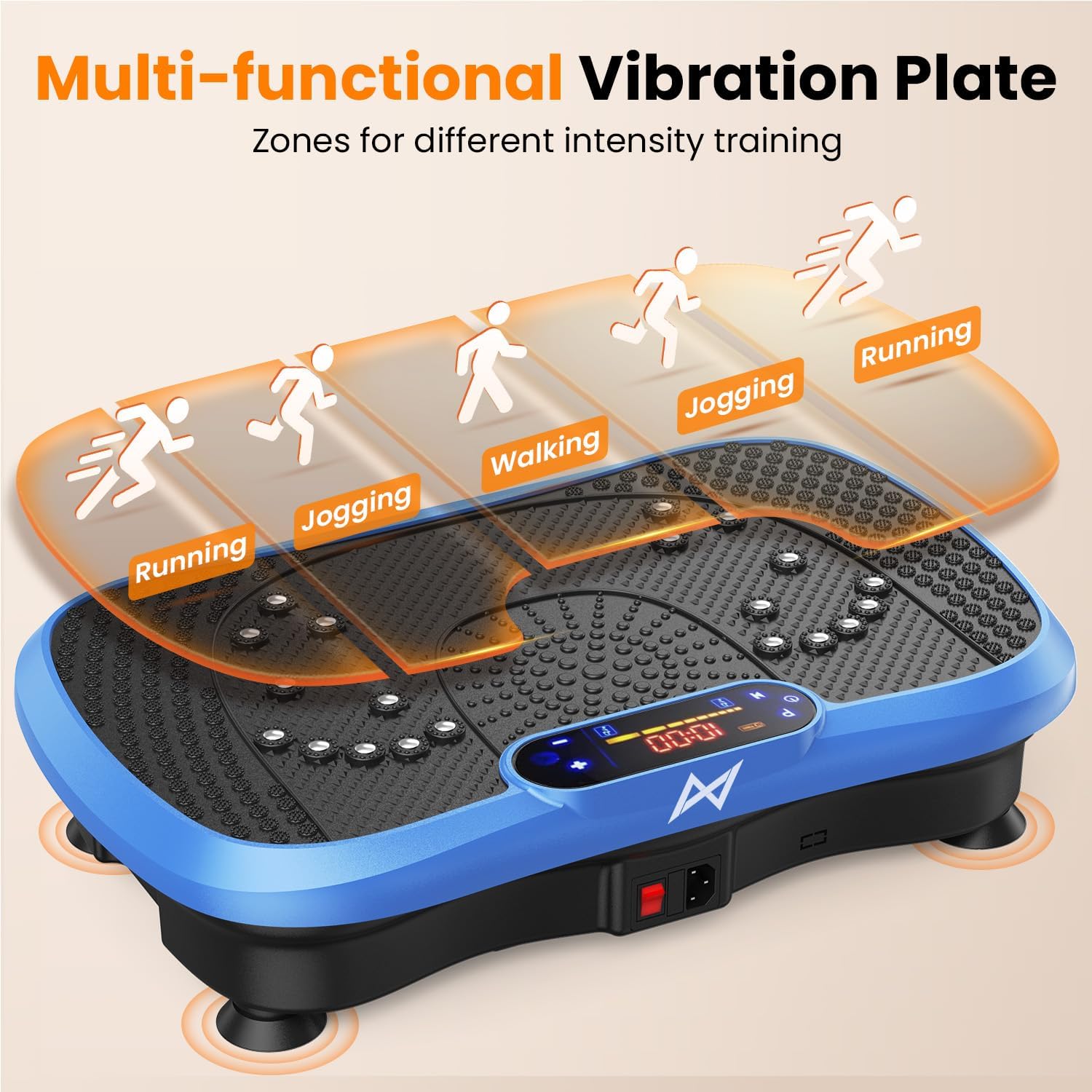 AXV Vibration Plate Fitness Platform Exercise Machine Vibrating Shaking Full Body Shaker Workout Vibrate Stand Shake Board Sport for Weight Loss Fat Burner for Gym Home Office - Image 8