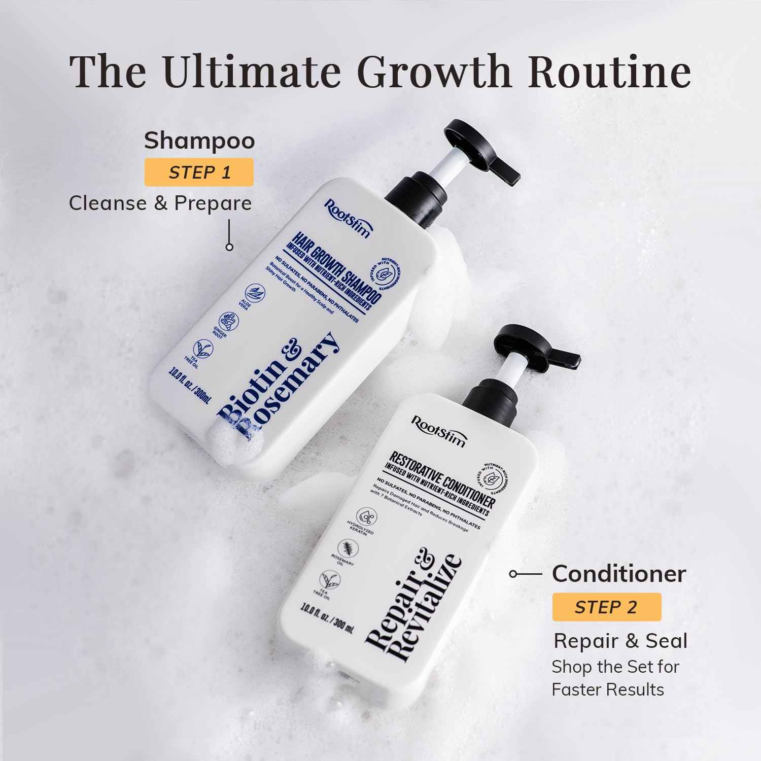 Biotin & Rosemary Shampoo for Hair Growth: Hair Loss Shampoo for Thinning Hair Infused with Natural Nutrient Rich Ingredients for Hair thickening Sulfate Free 10 fl oz - Image 8