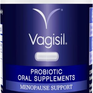 Vagisil Menopause Support Probiotic Supplement, Clinically Proven Ingredients with D-Mannose and LactoCran, Clean Formula for Mature Women, Non-GMO, Dairy-Free, 30 Capsules