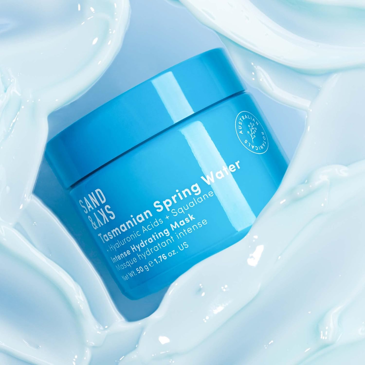 Sand & Sky Face Mask Hydrating Skincare with Hyaluronic Acid - Tasmanian Spring Water Intense Hydration Facial Mask, Skin Barrier Repair, Soothes Redness, Anti Aging Sleeping Mask, Australian Beauty - Image 7