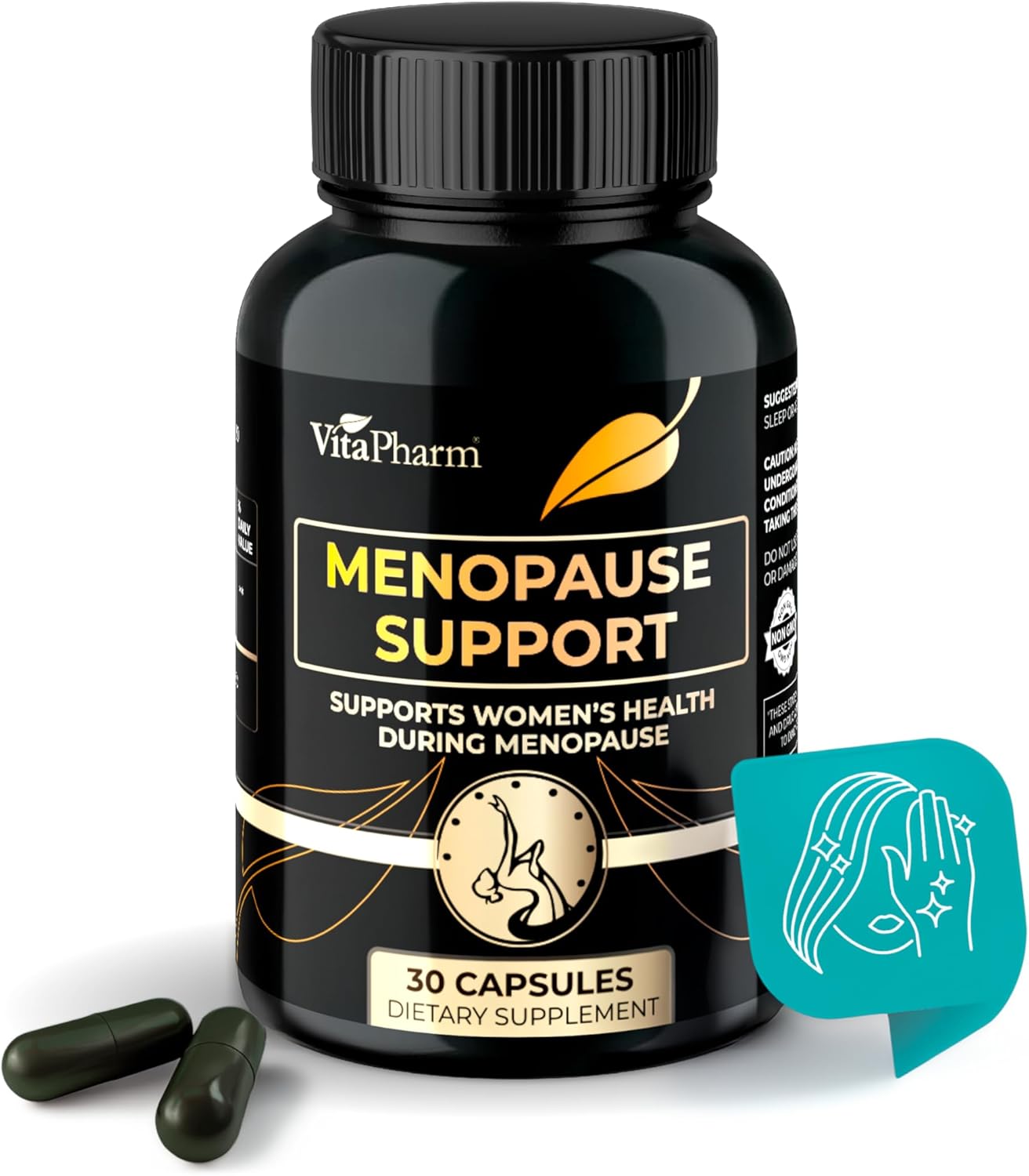 Menopause Supplements for Women – Non-Hormonal Hot Flash & Night Sweat Support | Mood Swings, Irritability, Healthy Weight & Fatigue – Beta-Alanine Formula – 30 Capsules
