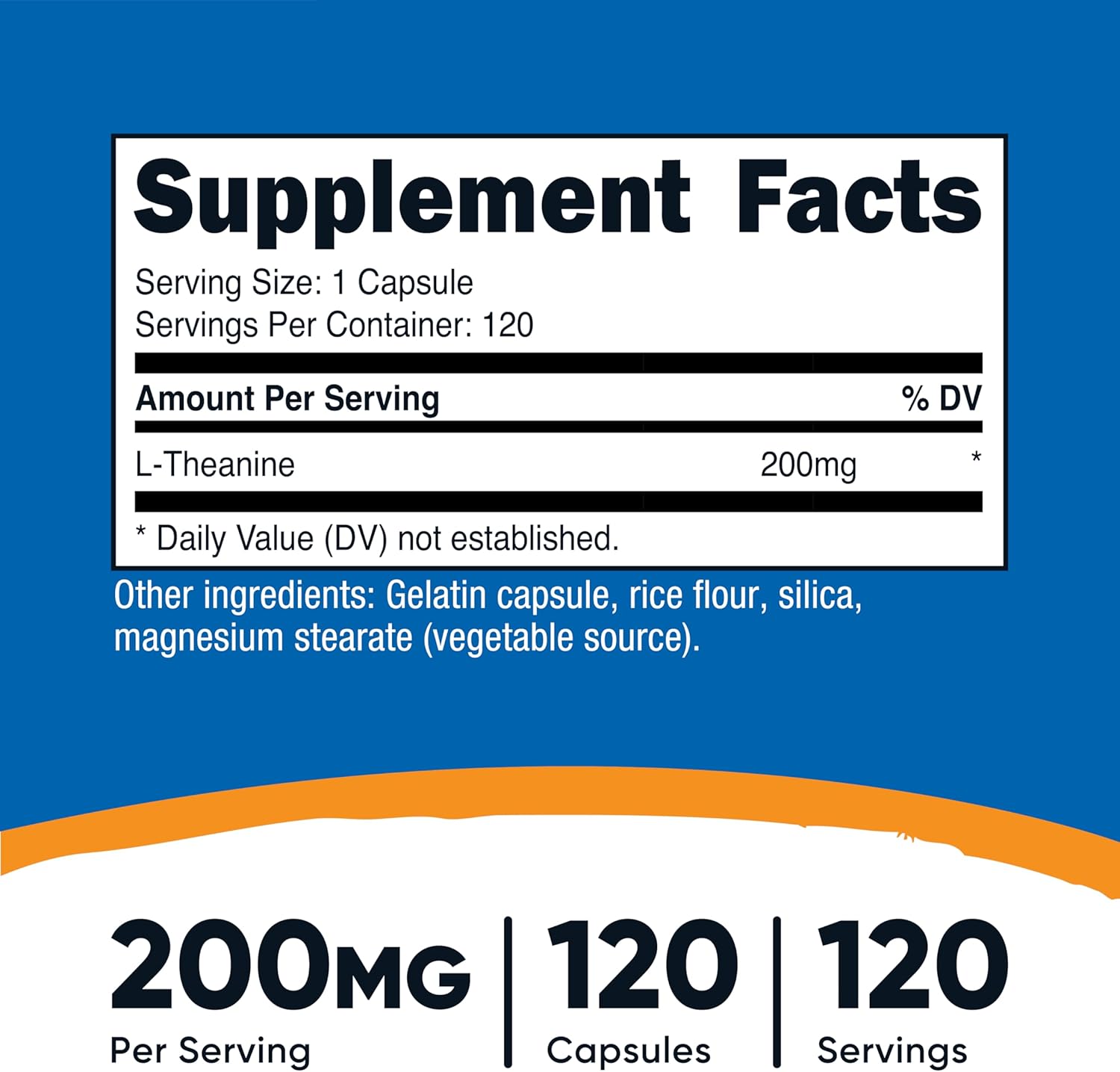 Nutricost L-Theanine 200mg, 120 Capsules, Double Strength - Non-GMO, Gluten Free - Image 2