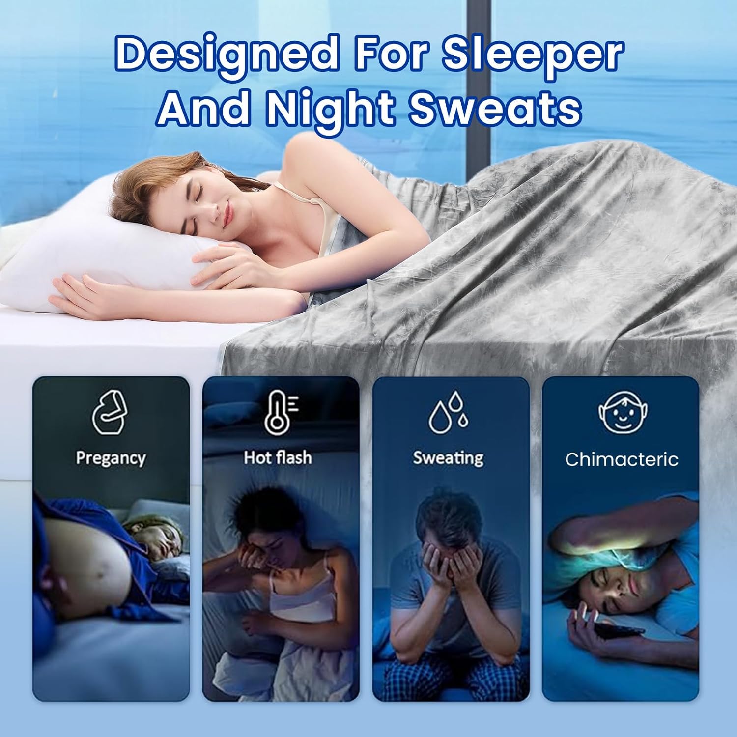 Topcee Cooling Throw Blanket – Lightweight Breathable Blanket for Hot Sleepers & Night Sweats (50"x70") - Image 4