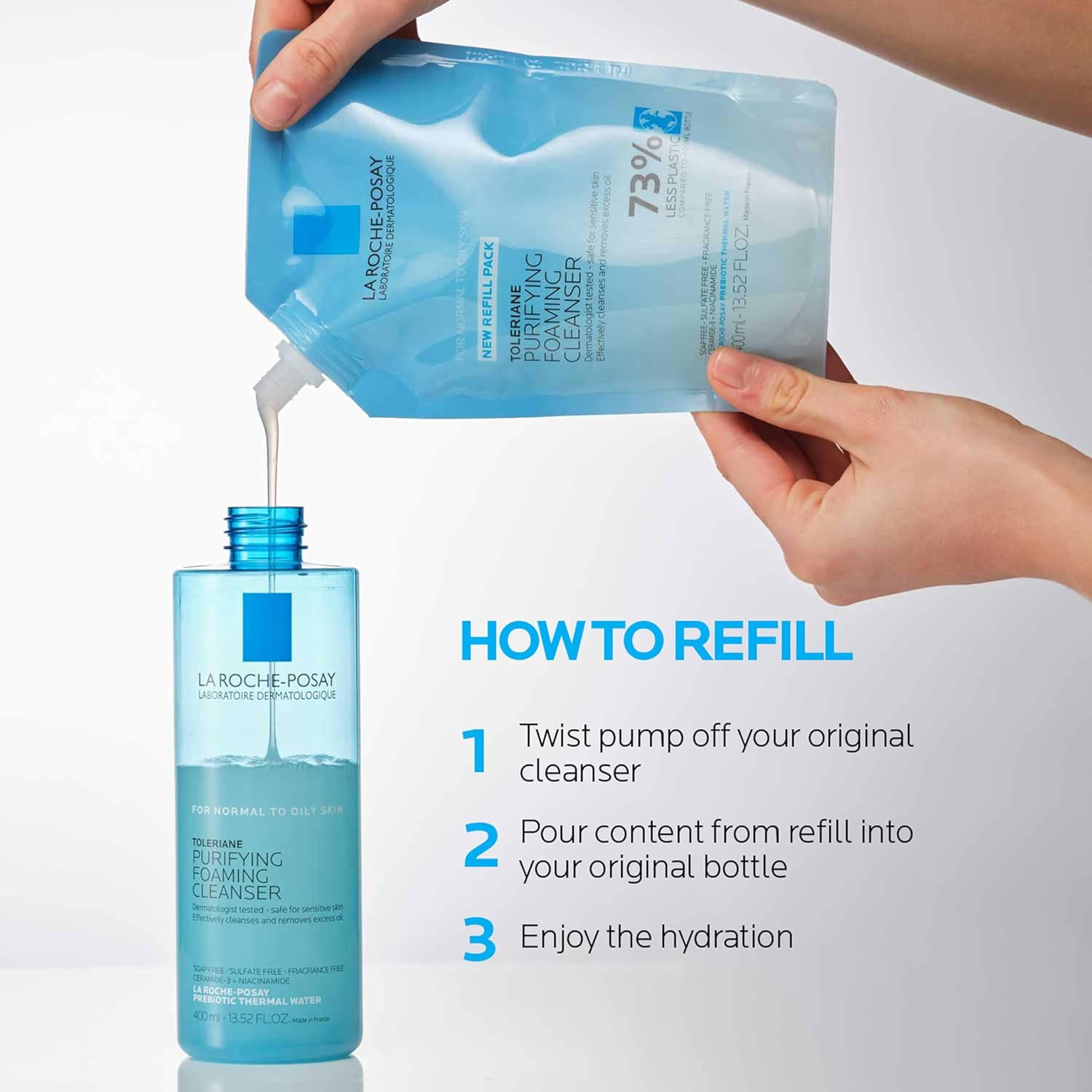 La Roche-Posay Toleriane Purifying Foaming Facial Cleanser, Oil Free Face Wash for Women & Men with Niacinamide + Ceramides, Pore Cleanser Safe For Sensitive Skin, Won’t Dry Out Skin, Soap Free - Image 7