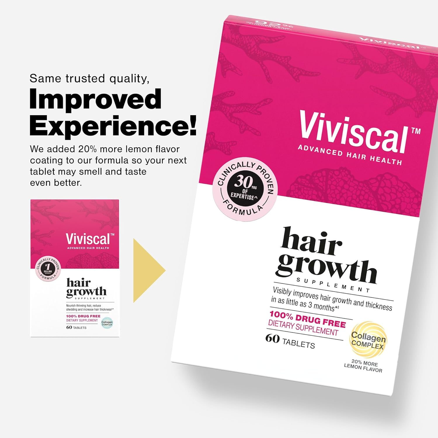 Viviscal Hair Growth Supplements For Women For Thicker, Fuller Hair, Nourishes Thinning & Loss, With Proprietary Collagen Complex, 60 Tablets, 1 Month Supply - Image 2