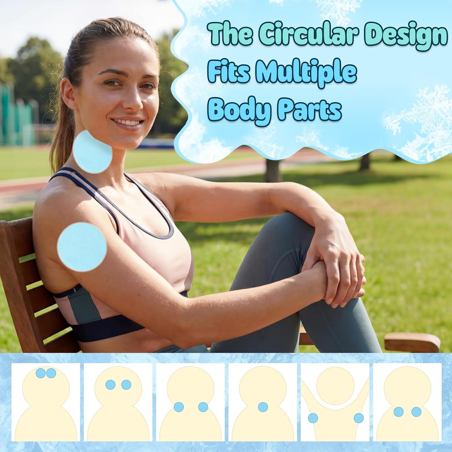 TrelaCo 24 Sheets Round Cooling Patches for Instant Relief from Heat Workouts Hot Flashes Hydrogel Patches Cooling Relief During Mild to Moderately Strenuous Activities - Image 3