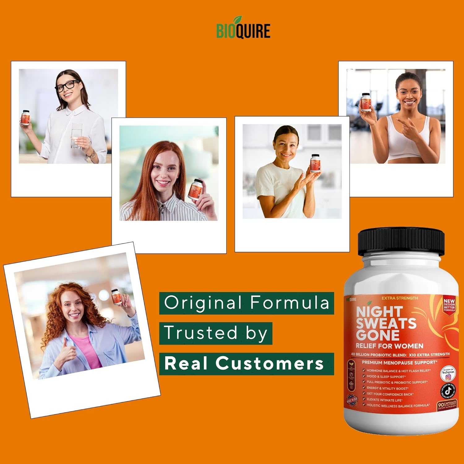 Night Sweats Gone - Menopause Relief for Women | 40 Billion Probiotic Blend | Hot Flash, Mood & Sleep Support | Energy & Vitality Boost | 90 Capsules (1) - Image 7