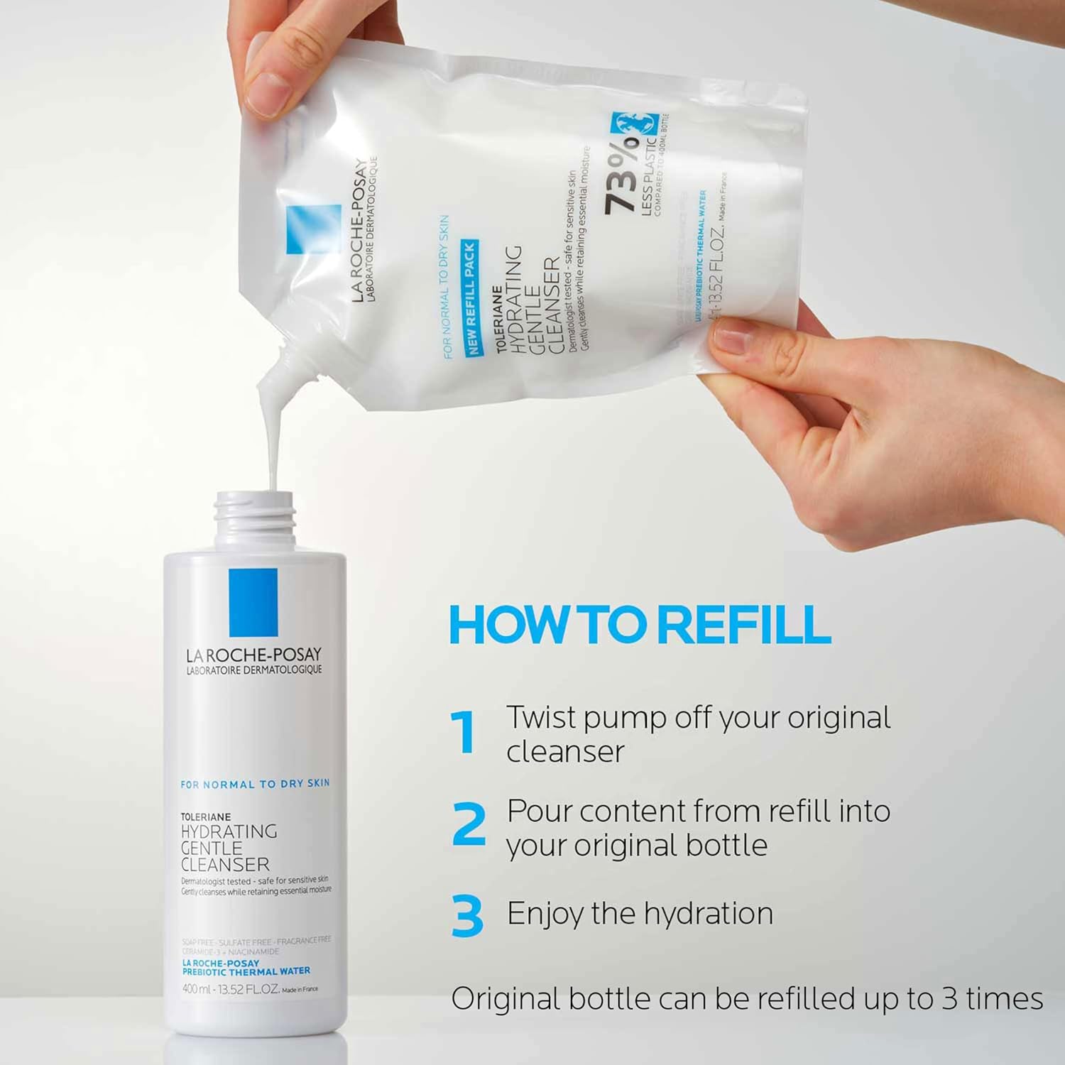 La Roche-Posay Toleriane Hydrating Gentle Face Cleanser, Hydrating Facial Cleanser With Niacinamide + Ceramides, Daily Face Wash For Dry Skin To Normal Skin, Sensitive Skin Tested, Fragrance Free - Image 7