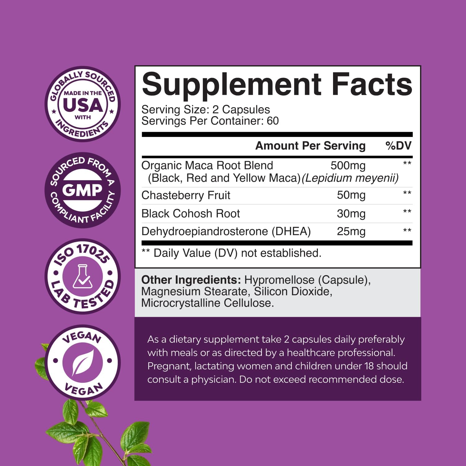 Complete Perimenopause Supplement for Women - Multibenefit Menopause Ease for Women with Maca Root Vitex Berry & Black Cohosh for Hot Flashes Night Sweats Hormone Balance and Mood Support - 120 Count - Image 3