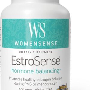 WomenSense EstroSense by Natural Factors, Natural Supplement to Support Estrogen and Hormone Balance During PMS or Menopause, Vegan, Non-GMO, 60 Capsules