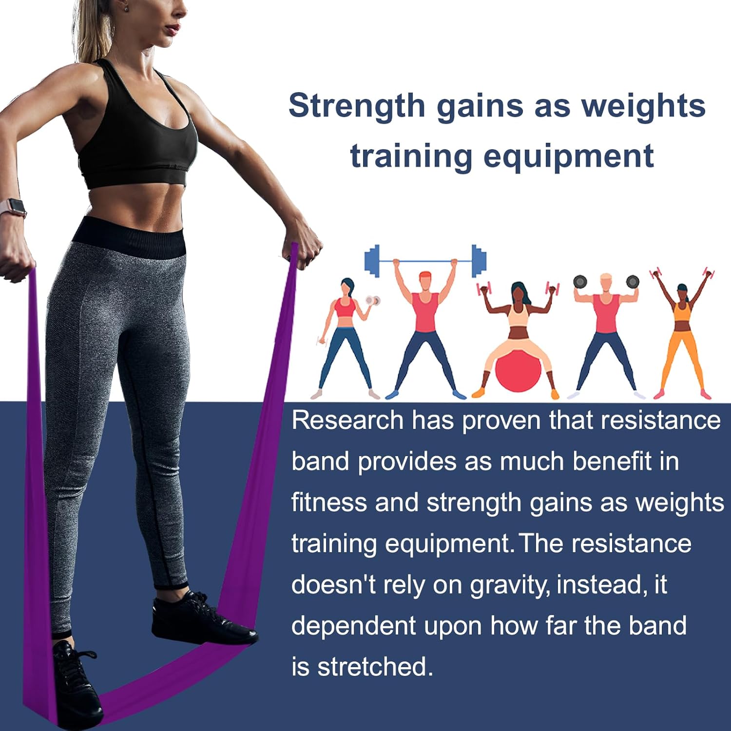 A AZURELIFE Resistance Bands,Professional Long Non-Latex Elastic Stretch Bands,Exercise Bands for Physical Therapy, Yoga, Pilates, Rehab, at-Home or The Gym Workouts, Strength Training - Image 2