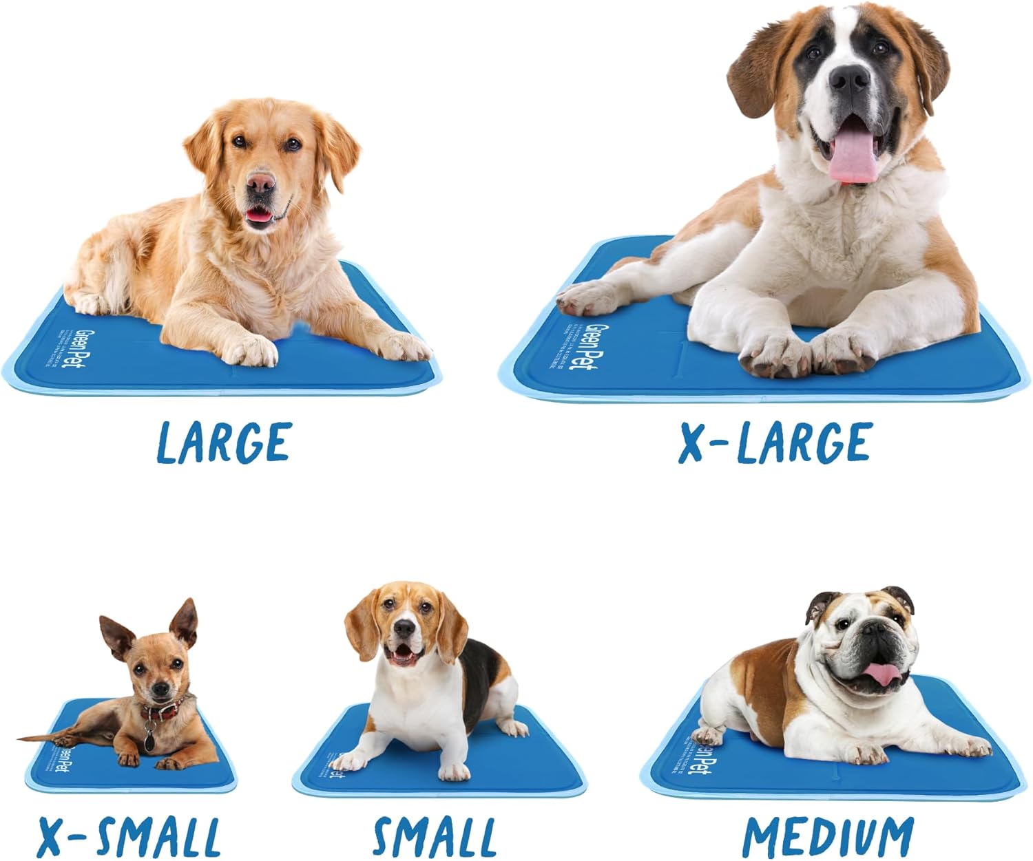 The Green Pet Shop Cool Pet Pad - Large, Blue - Self-Cooling, Pressure Activated Mat for Dogs & Cats from 46-80 lbs - Non-Toxic Gel, No Water Needed - Image 5
