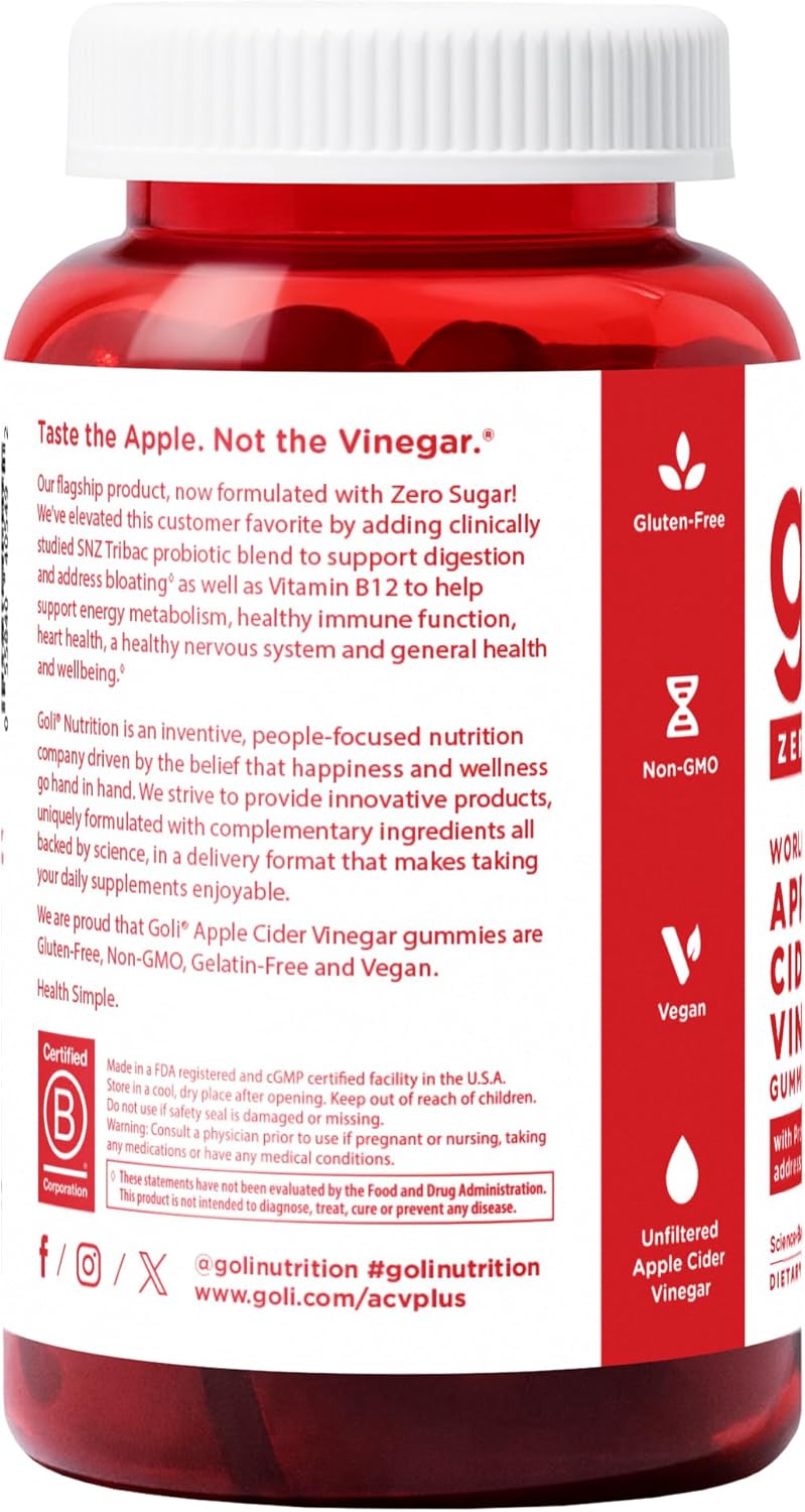 Goli Zero Sugar Trio - World's First 3-in-1 Pre, Post, Probiotic, Apple Cider Vinegar with Vitamin B12 and Probiotics, Ashwagandha & L-Theanine, Vitamin D Gummies, 90 Count (3-Bottle Set) - Image 3