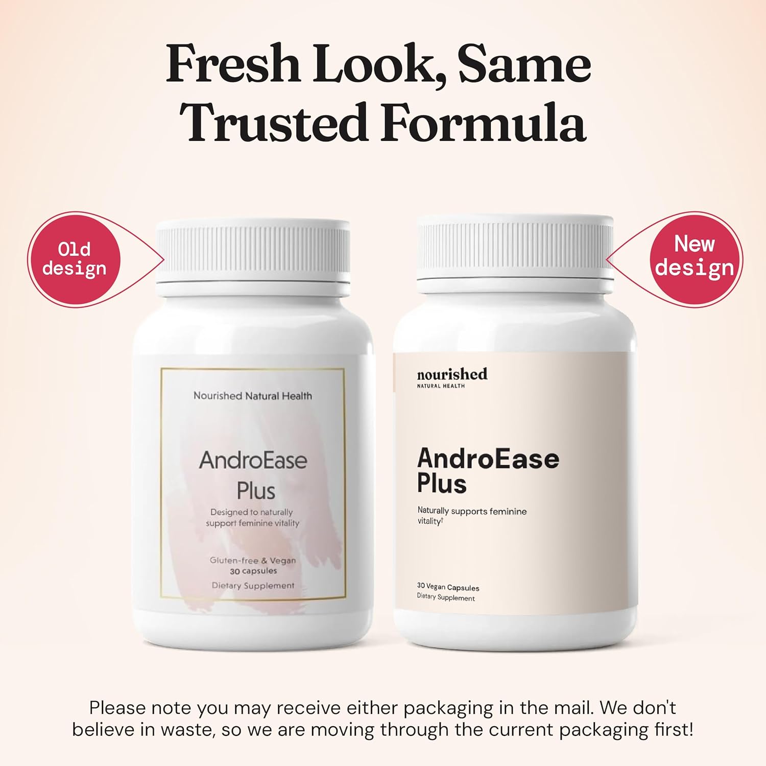 Nourished AndroEase Plus Double Strength – Vegan Hormone Balance for Women – Zinc, Reishi, Green Tea and Saw Palmetto – for Energy, Vitality, Facial Hair and Daily Wellness – 30 Capsules, Made in USA - Image 2