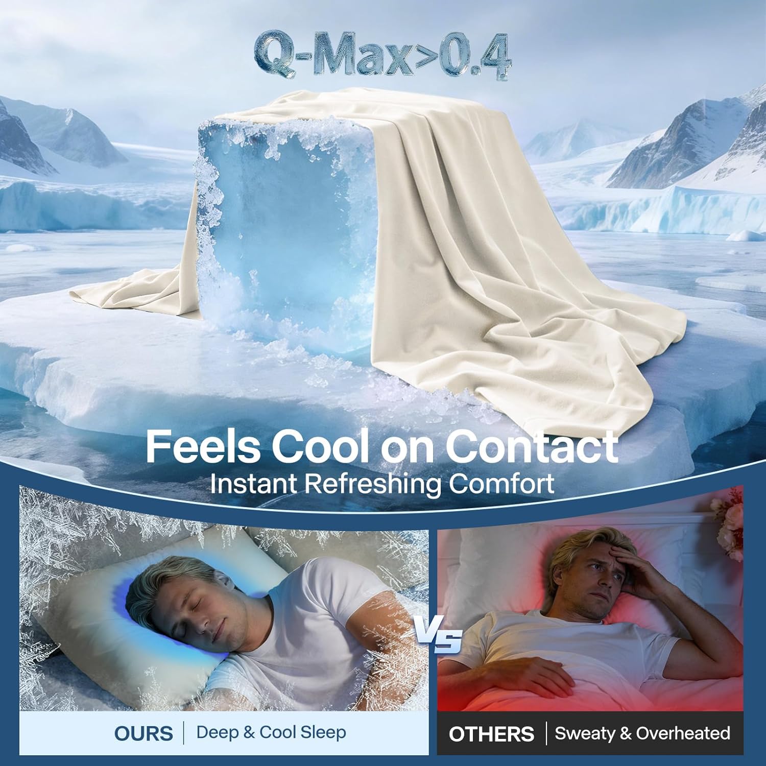 Premium Cooling Pillowcases Queen Size Set of 2 for Hot Sleeper&Night Sweats Beauty Sleep Reduces Wrinkles&Frizz Softer Than Silk Pillow Cover Oeko-TEX Certified Champagne Breathable - Image 2