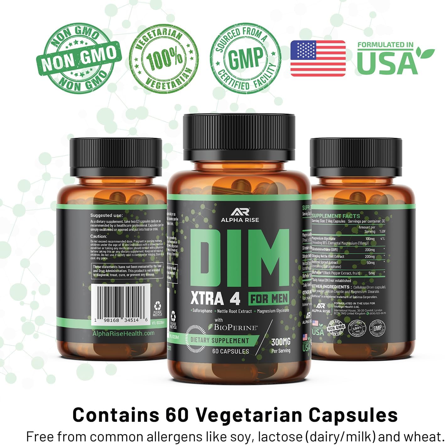 DIM XTRA 4 for Men | 300mg DIM Estrogen Blocker & Aromatase Inhibitor with Nettle Root - Image 5