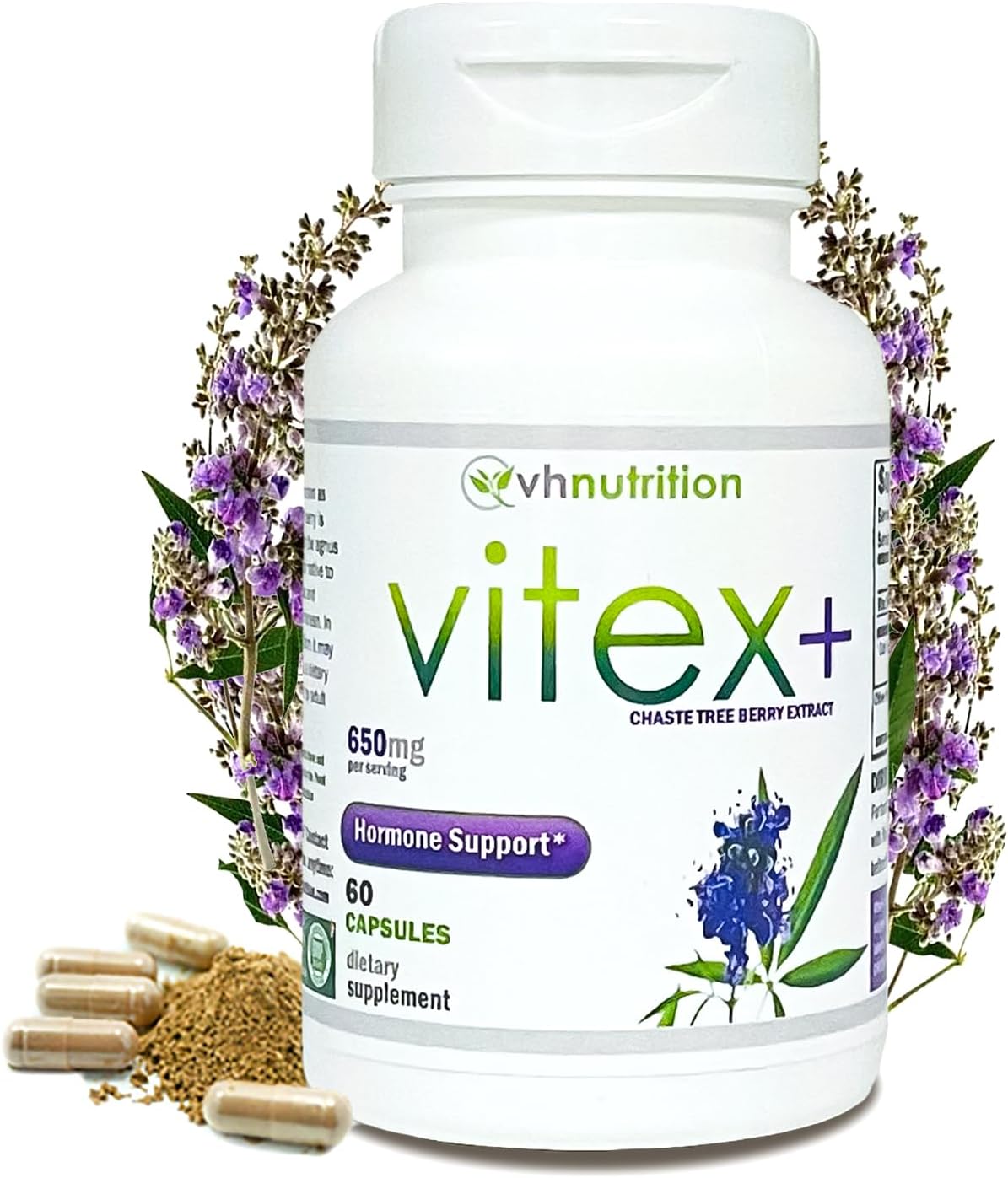 VH Nutrition VITEX+ Chasteberry Supplement | 650mg Vitex Berry Extract for Hormone Balancet ( 60 Capsules) - Image 4